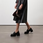 Kadın Siyah Topuklu Deri Günlük Ayakkabı