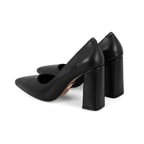 Kadın Siyah Topuklu Deri Klasik Ayakkabı
