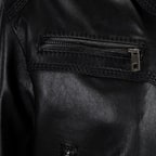 Kadın Siyah Yakalı Deri Bomber Ceket