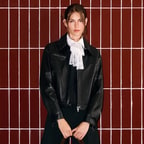 Kadın Siyah Yakalı Deri Bomber Ceket