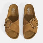 Kadın Taba Ayarlanabilir Toka Detaylı Süet Terlik