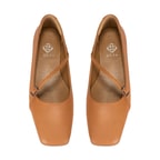 Kadın Taba Ayarlanabilir Tokalı Deri Babet