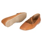 Kadın Taba Ayarlanabilir Tokalı Deri Babet