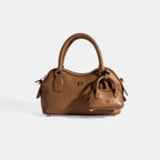 Kadın Taba Deri Çanta Aksesuarlı Mini El Çantası