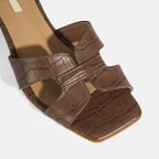 Kadın Taba Deri Topuklu Terlik