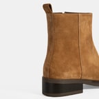 Kadın Taba Fermuarlı Süet Deri Bot