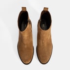 Kadın Taba Fermuarlı Süet Deri Bot