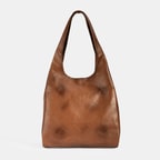 Kadın Taba Monogram Baskılı Deri Omuz Çantası