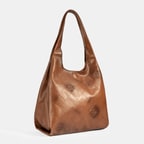 Kadın Taba Monogram Baskılı Deri Omuz Çantası