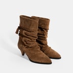 Kadın Taba Püskül Detaylı Süet Topuklu Bot