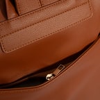 Kadın Taba Süet Detaylı Fermuarlı Sırt Çantası