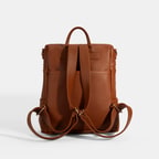 Kadın Taba Süet Detaylı Fermuarlı Sırt Çantası