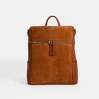 Kadın Taba Süet Detaylı Fermuarlı Sırt Çantası