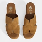 Kadın Taba Süet Topuklu Terlik