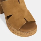 Kadın Taba Süet Topuklu Terlik