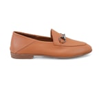 Kadın Taba Toka Aksesuarlı Deri Babet