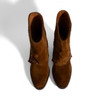 Kadın Taba Zımba Detaylı Kalın Topuklu Süet Bot