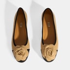 Kadın Ten Aksesuar Detaylı Deri Babet 