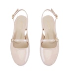 Kadın Ten Ayarlanabilir Tokalı Deri Babet