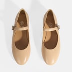 Kadın Ten Deri Mary Jane Babet