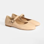 Kadın Ten Deri Mary Jane Babet