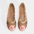 Kadın Ten Nakış İşleme Detaylı Fileli Babet