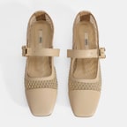 Kadın Ten Toka Aksesuarlı File Babet