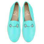 Kadın Turkuaz Deri Loafer