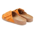 Kadın Turuncu Ayarlanabilir Süet Deri Terlik