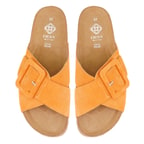 Kadın Turuncu Ayarlanabilir Süet Deri Terlik