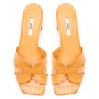 Kadın Turuncu Kroko Baskılı Deri Terlik