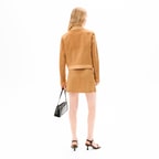 Kadın Turuncu Mini Süet Etek 