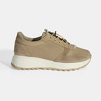 Kadın Vizon Bağcıklı Deri Detaylı Spor Ayakkabı