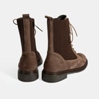 Kadın Vizon Lastik Detaylı Bağcıklı Süet Postal Bot