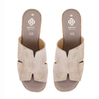 Kadın Vizon Platform Topuklu Deri Terlik