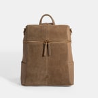 Kadın Vizon Süet Detaylı Fermuarlı Sırt Çantası