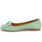 Kadın Yeşil Deri Babet