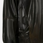 Kadın Yeşil Gömlek Yakalı Deri Bomber Ceket