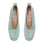 Kadın Yeşil Süet Deri Babet