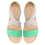 Kadın Yeşil Süet Deri Sandalet