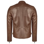 Kahve Barsanofio Erkek Deri Mont