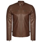 Kahve Barsanofio Erkek Deri Mont