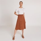 Kahve Carmen Kadın Süet Uzun Etek