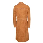 Kahve Diana Kadın Zincir Detaylı Uzun Süet Kaban