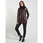 Kahve Giovanna Kadın Deri Kaban