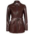 Kahve Giovanna Kadın Deri Kaban