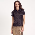 Kahve İpek Kadın Gömlek