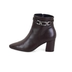 Kahve Kadın DesaComfort Toka Aksesuarlı Topuklu Deri Bot