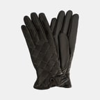 Kahve Kadın Kapitone Deri Eldiven