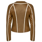 Kahve Leoma Kadın Deri Ceket